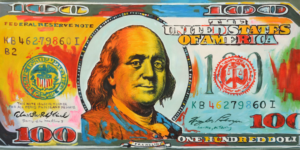 100 Dollars Art 24X48