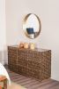 32" Round Gold Iron Framed Mirror