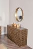 32" Round Gold Iron Framed Mirror