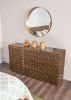 32" Round Gold Iron Framed Mirror