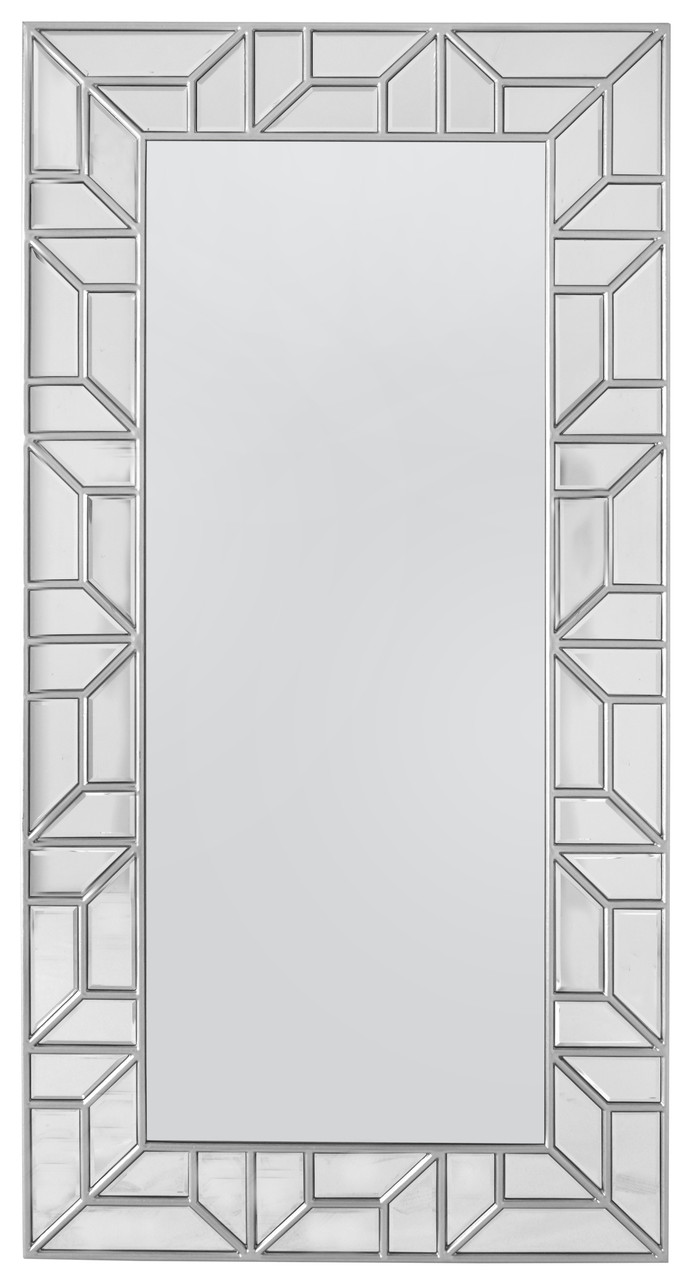 Deco Wall Mirror Leaner - Silver