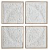 Set of 4 White Wall Panel Decor