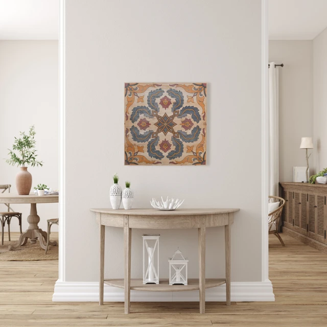 Colored Carved Wood Wall Panel