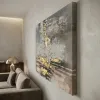 Gallery Wrap Grey and Gold Abstract Giclee 36x48