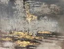 Gallery Wrap Grey and Gold Abstract Giclee 36x48
