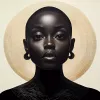 African American Woman Portrait Giclee 40" x  40"