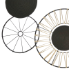 Circular 5 Piece Metal Wall Decor With Wheel And Plate Design, Black