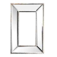 Wall Mount Accent Mirror, Antique Silver Wood Frame