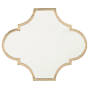 Quatrefoil Metal Encased Accent Mirror, Gold