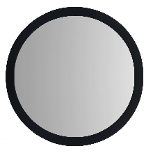 Round Wooden Floating Beveled Wall Mirror, Black