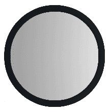 Round Wooden Floating Beveled Wall Mirror, Black