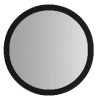 Round Wooden Floating Beveled Wall Mirror, Black