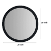 Round Wooden Floating Beveled Wall Mirror, Black