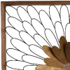 Metal Wall Decor With Wooden Frame And Leafy Flower, Bronze