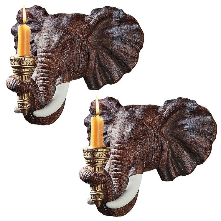 Elephant Head Sconce Set of 2