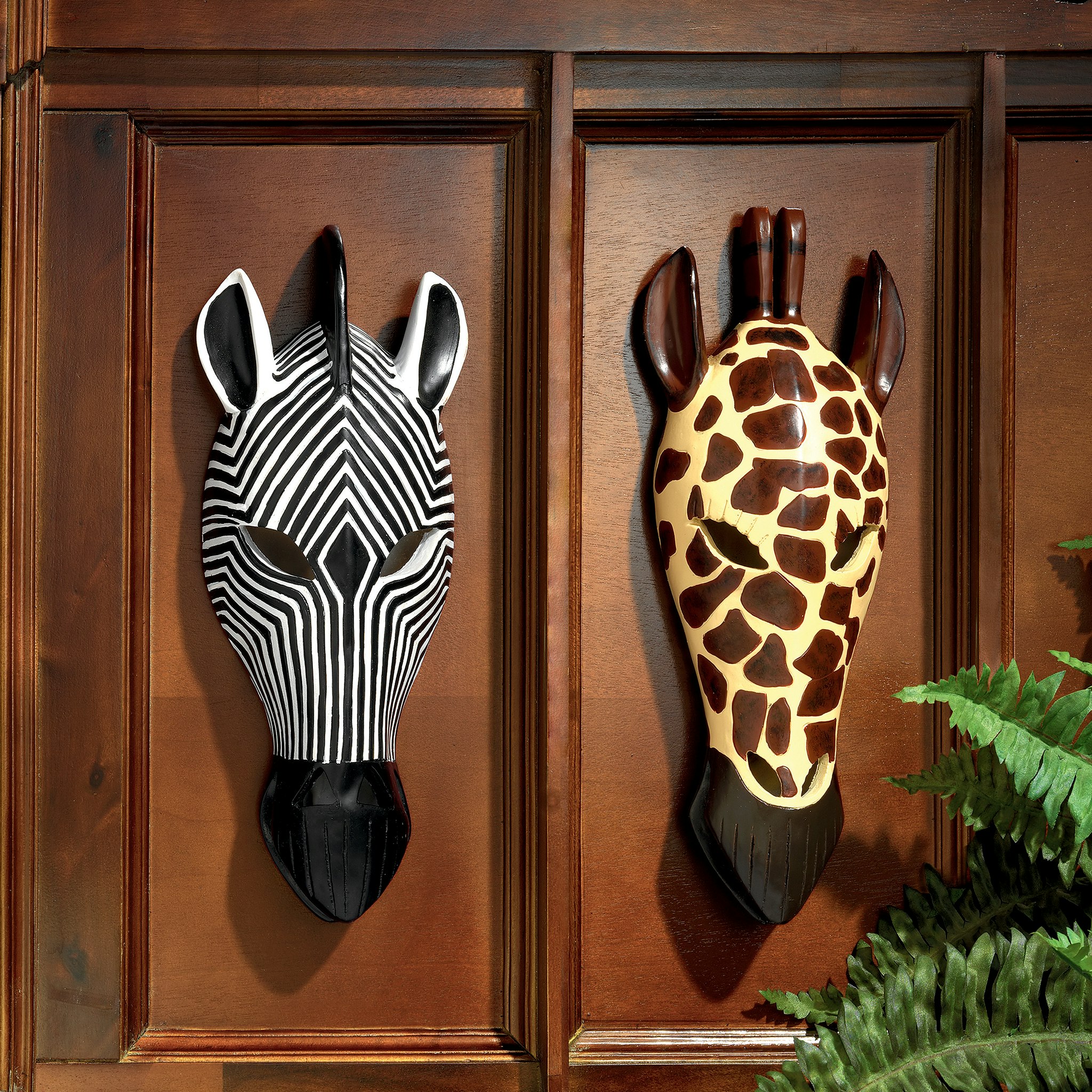 Tribal Style Animal Masks Set of 2