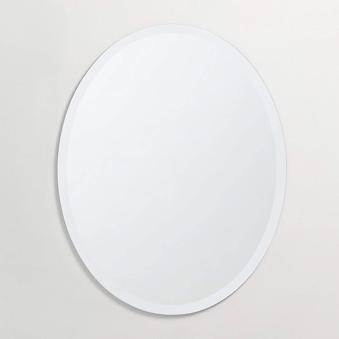 Oval Frameless 36-inch Beveled Bathroom Bedroom Living Room Vanity Wall Mirror