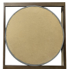 Round Wall Mirror With Rectangular Wooden Frame, Brown