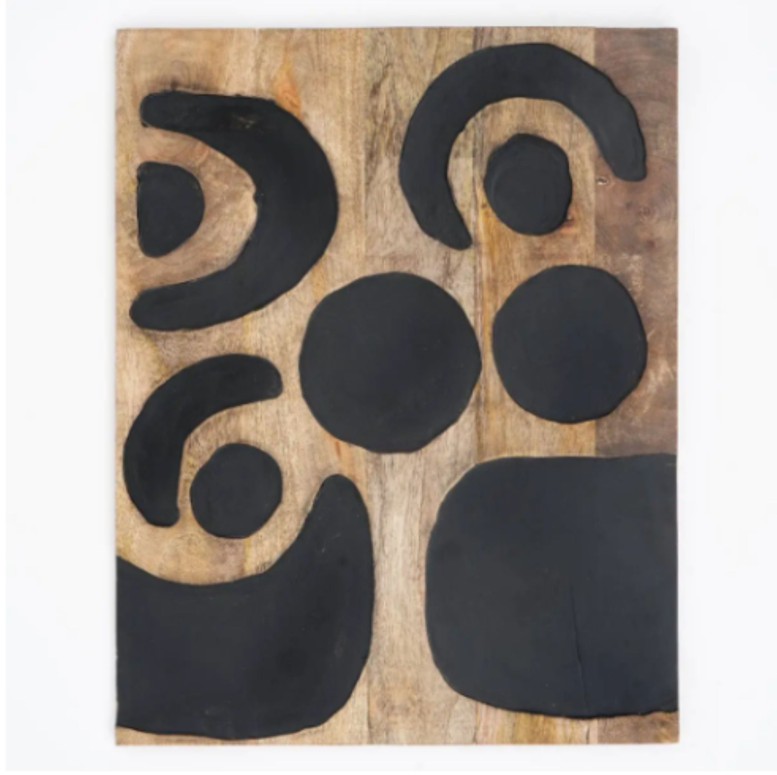 Wood Wall Art Natural Finish, Abstract Pattern 16x20"