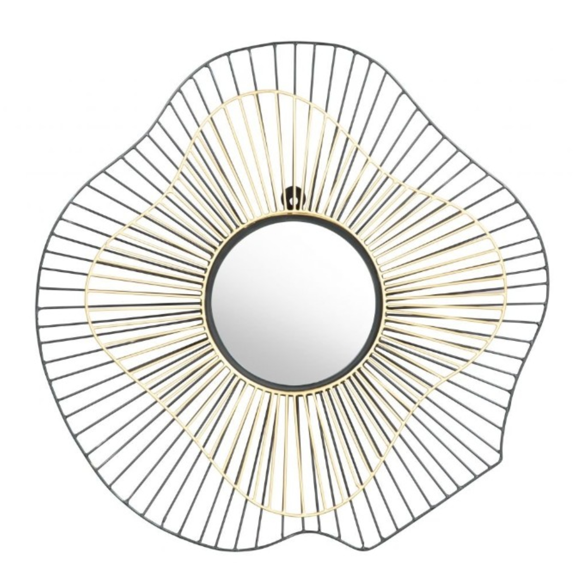 Comet Round Mirror Black & Gold