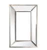 Toby Wall Mount Accent Mirror, Antique Silver Wood Frame 12 x 18 Inch