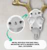 Large White + Gold Antlers Deer Head Skull Faux Taxidermy
