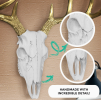 Large White + Gold Antlers Deer Head Skull Faux Taxidermy