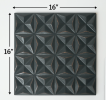 Wood Wall Decor Diamond Curved Pattern, 16X16"