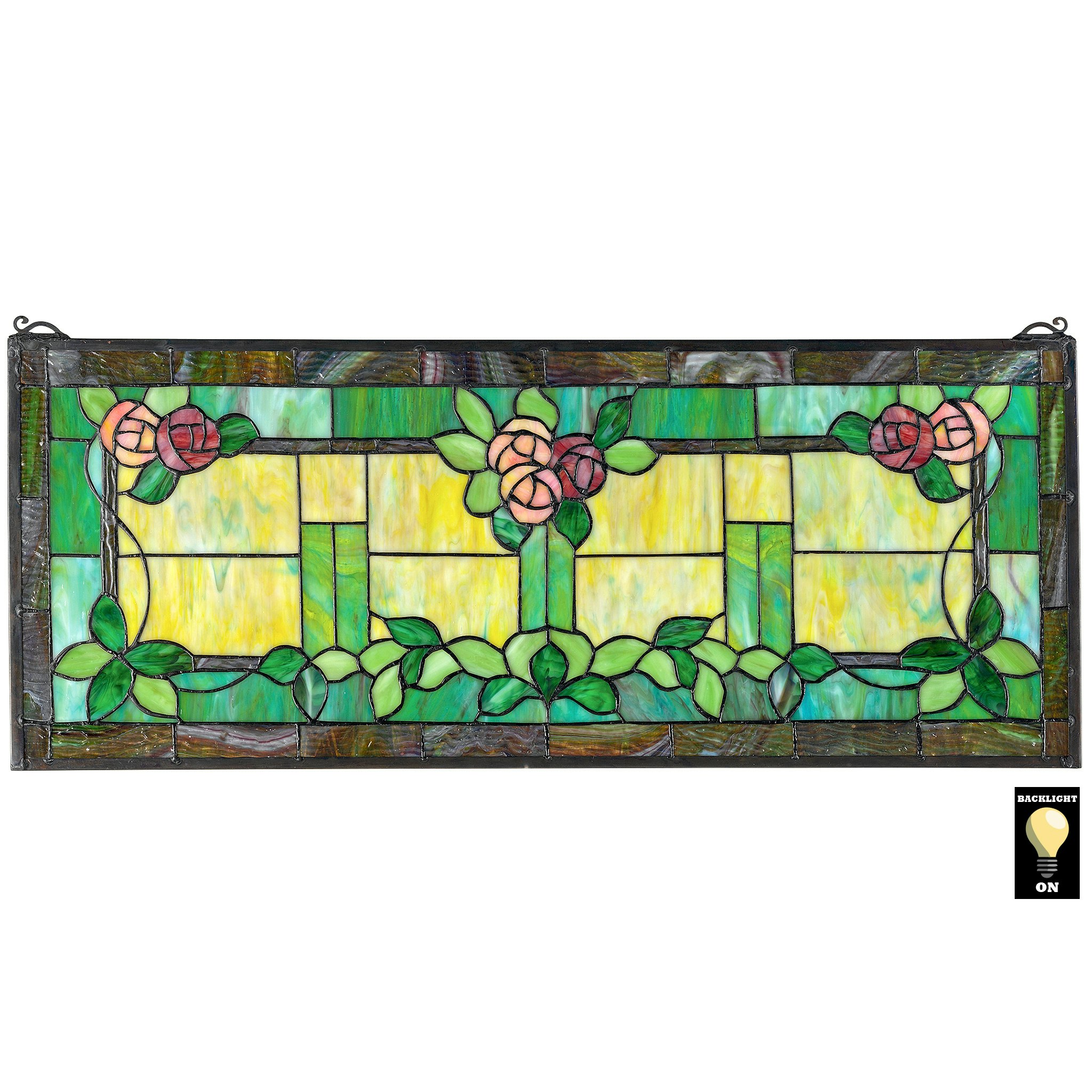 Rose Trellis Stained Glass Window