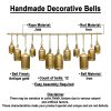 Neyra Iron Cowbells Wall Decor 48 Inch Wide Decorative, Antique Gold Finish, Jute Hanging Rope -