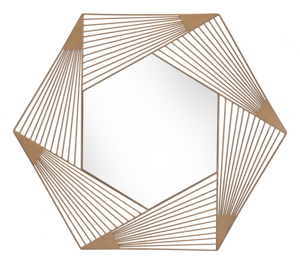 Aspect Hexagonal Mirror Copper