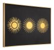 Three Suns Canvas Wall Art Gold & Black