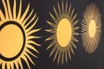 Three Suns Canvas Wall Art Gold & Black