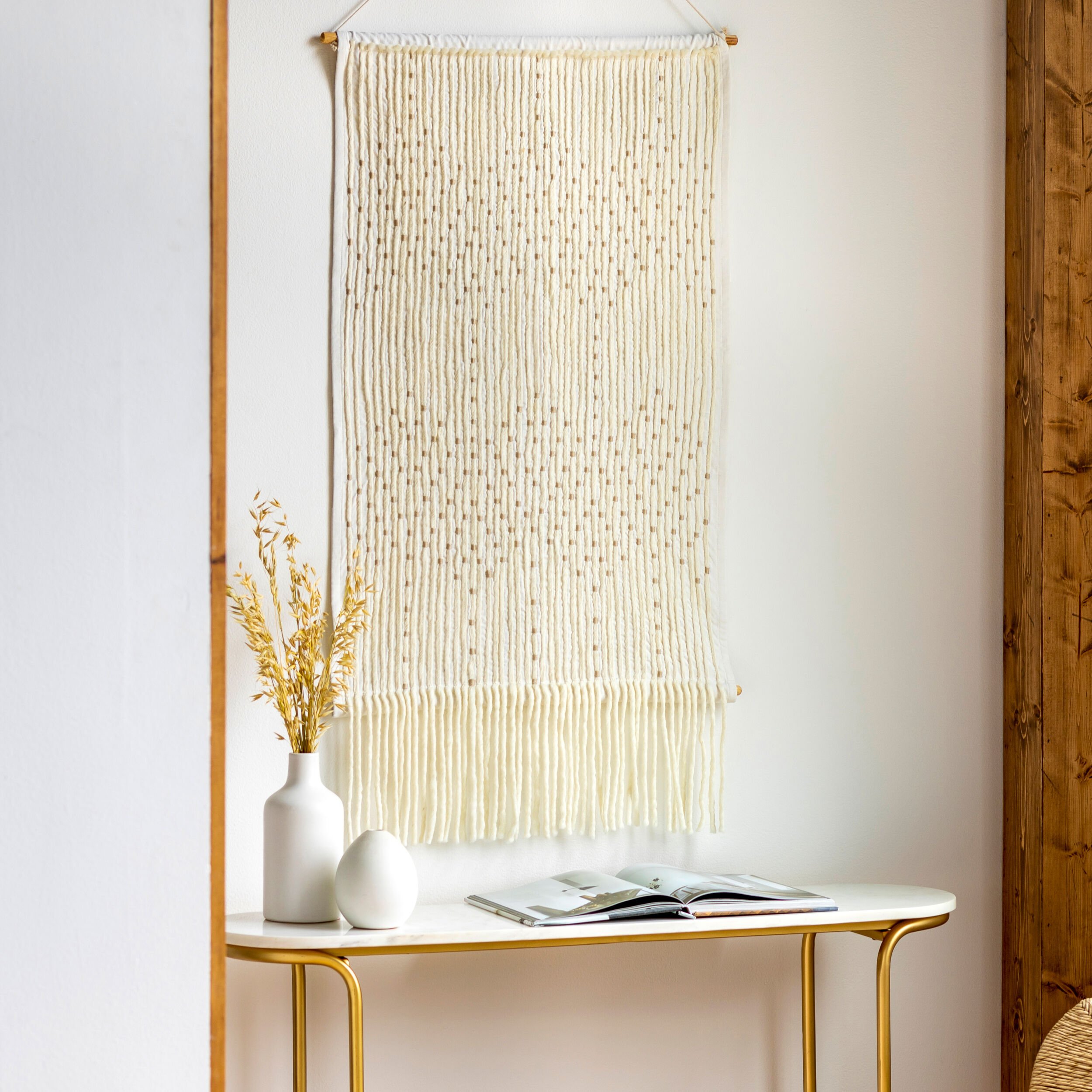 Amare Wall Hanging, Ivory/Cream/Taupe (Varies)