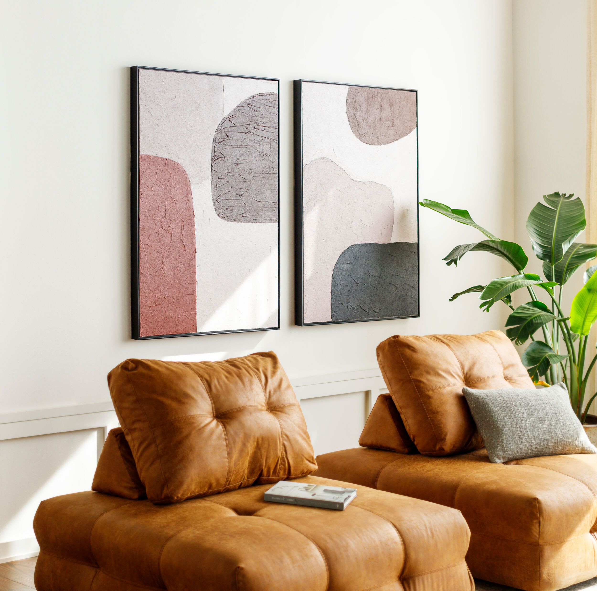 Aasmaa Framed Art, Brown, Set of 2