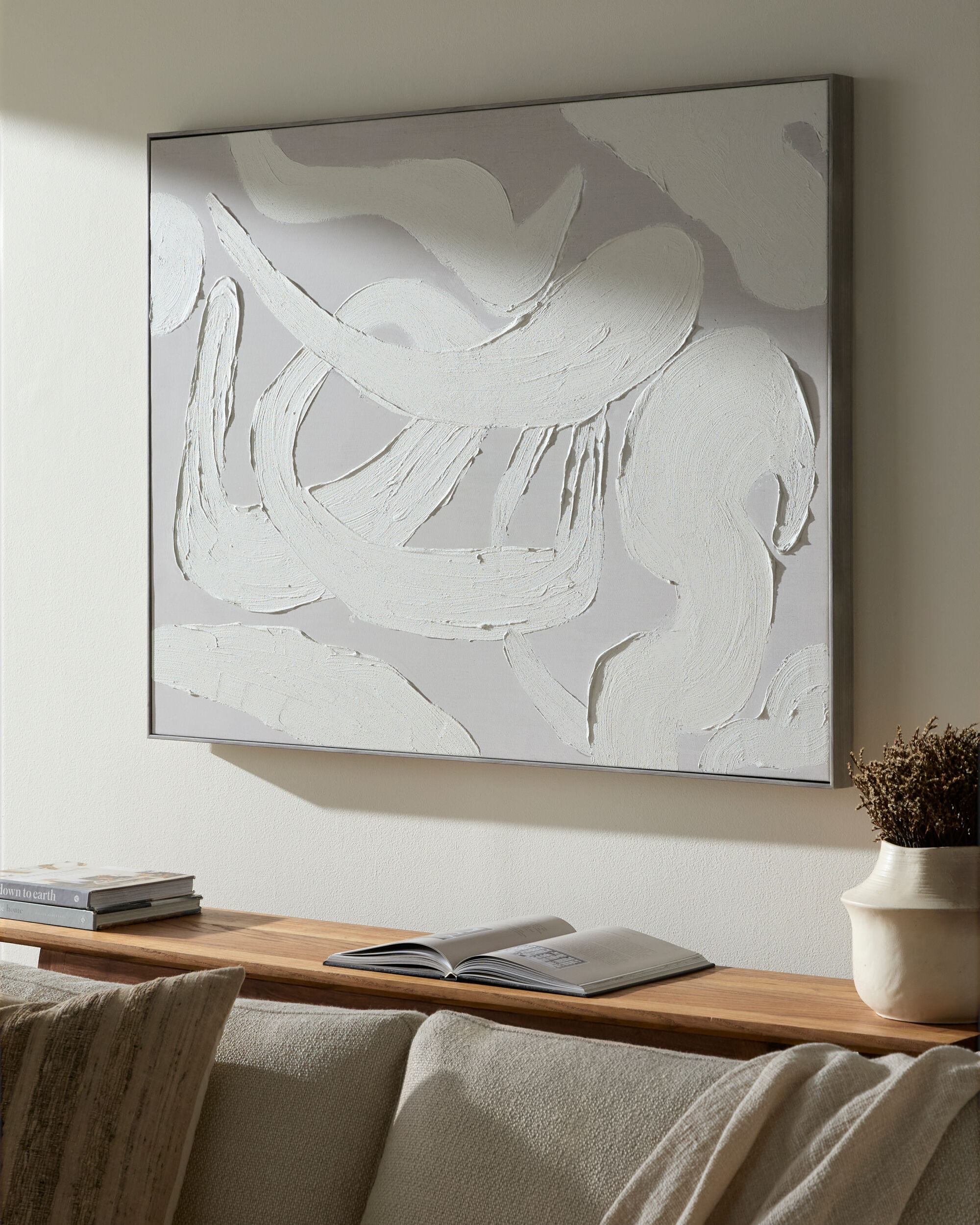 Arjan Framed Art Matte Gray 48 x 36