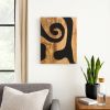 Wood Wall Art  Natural Finish, Abstract Pattern 20x16"
