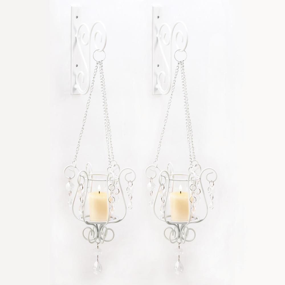 Radiant Crystal Pendant Wall Sconce Set - Elegant Lighting Duo
