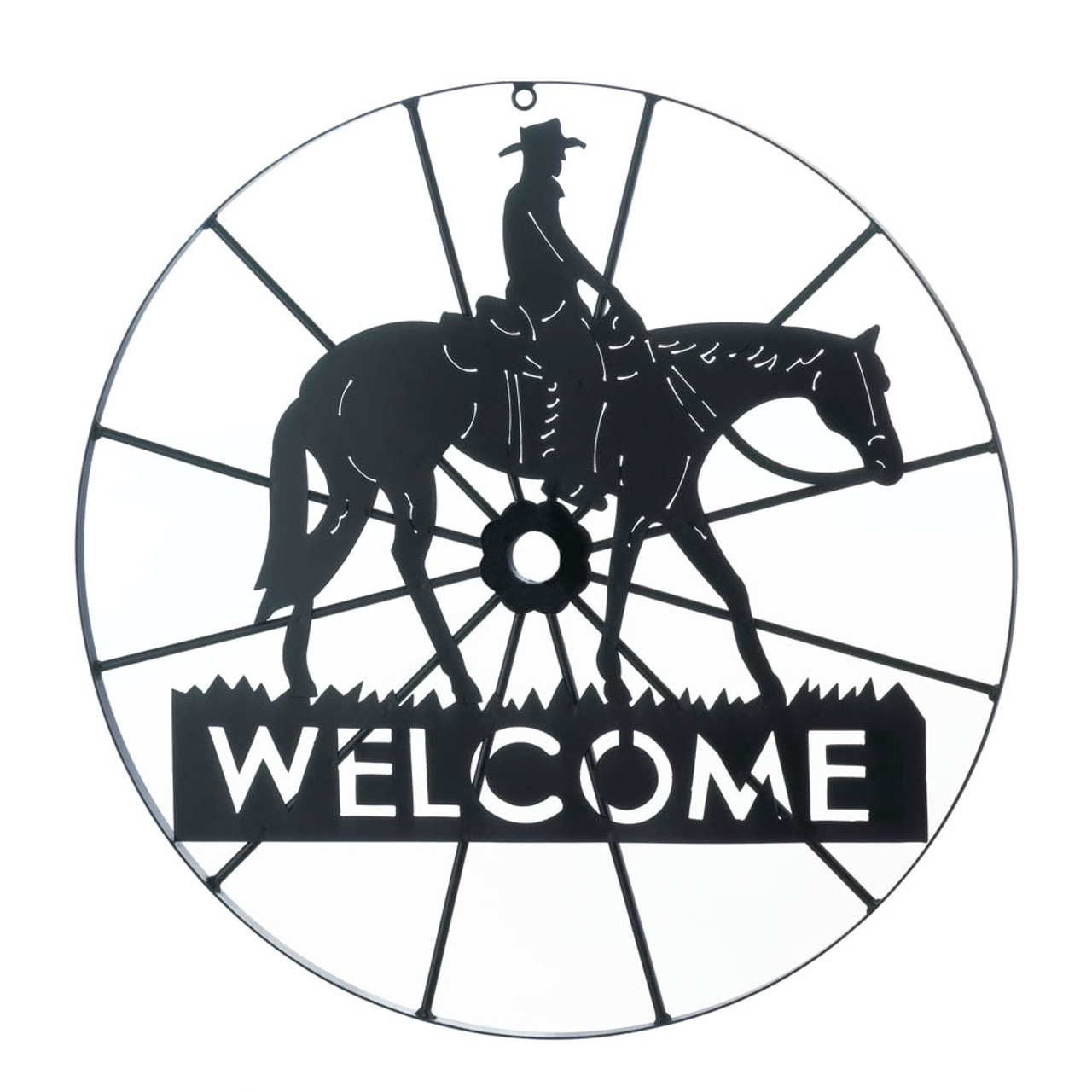 Cowboy Wheel Welcome Sign