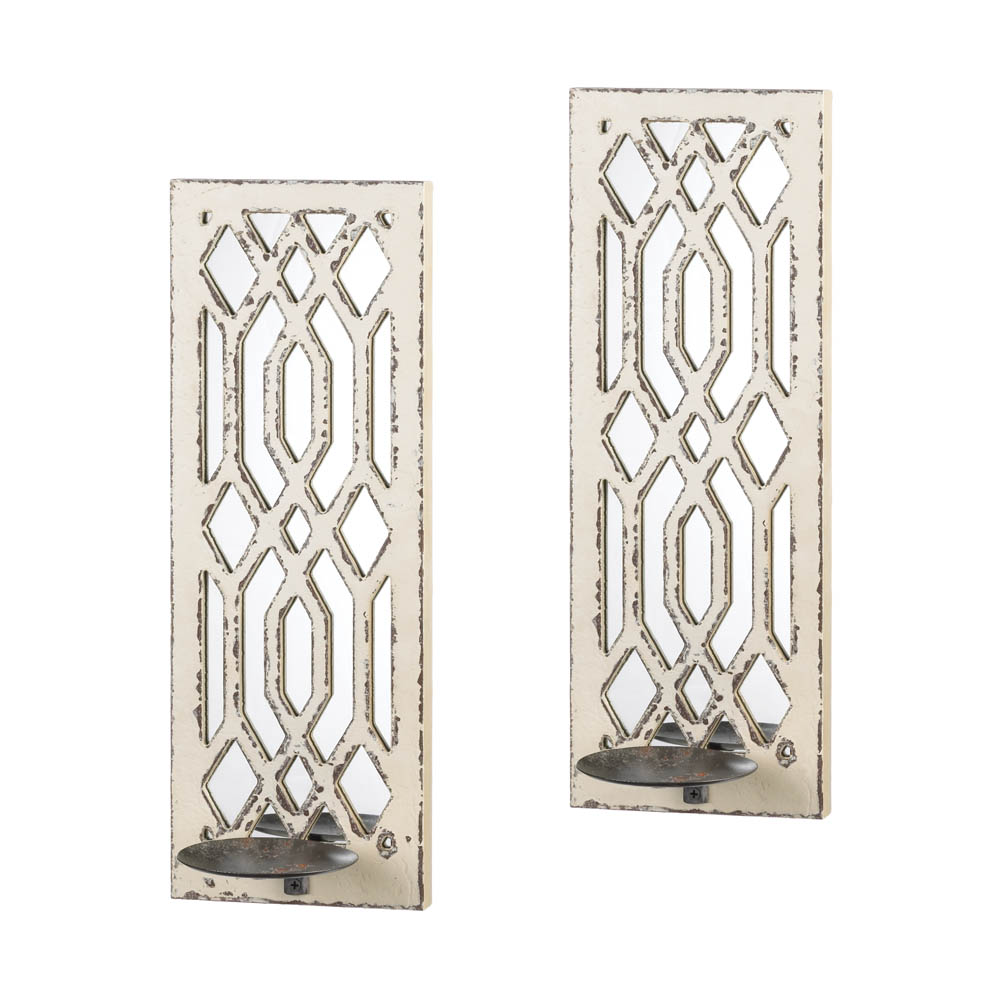 Deco Mirror Wall Sconce Set of 2