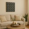 Wood Wall Decor Diamond Curved Pattern, 16X16"