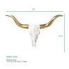 The Austin Large White + Gold Longhorn Cow Skull