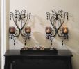 Elegant Midnight Candle Wall Sconces Set of 2