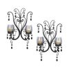Elegant Midnight Candle Wall Sconces Set of 2