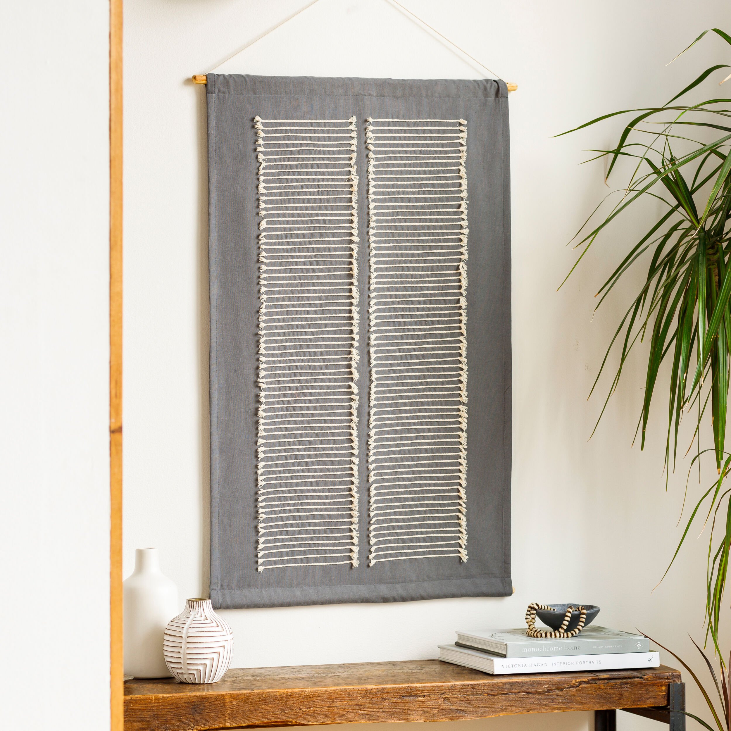 Savion Wall Hanging Charcoal/Ivory